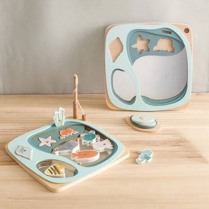 Wooden Montessori Magnetic Fishing Puzzle Toy for Toddlers