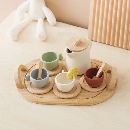 Montessori Tea Party Set – Natural Wood & Food Grade Silicone