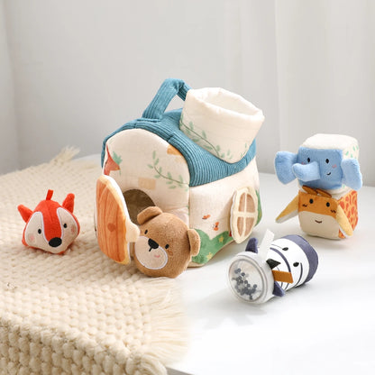 Plush Barn Toy Set with Soft Animals – Montessori Baby Learning Toy