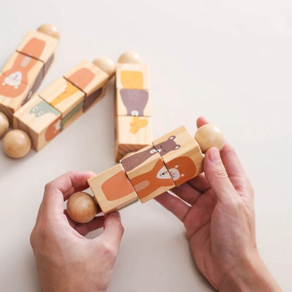 Montessori Wooden Rotating Animal Rattle – Early Learning Sensory Toy for Babies & Toddlers