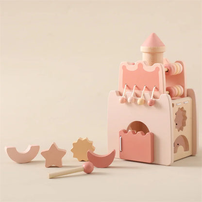 Wooden Montessori Educational Castle - Toddler Fine Motor Learning Toy