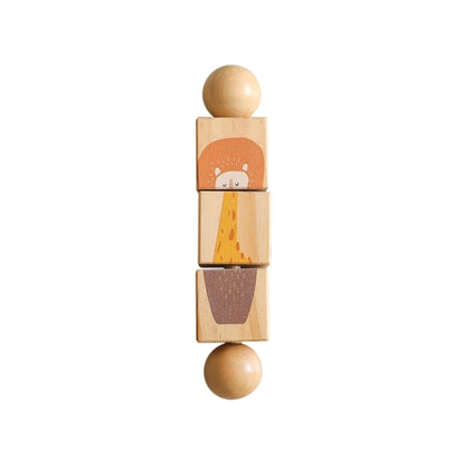 Wooden Rotating Animal Puzzle - Montessori Toddler Matching Toy