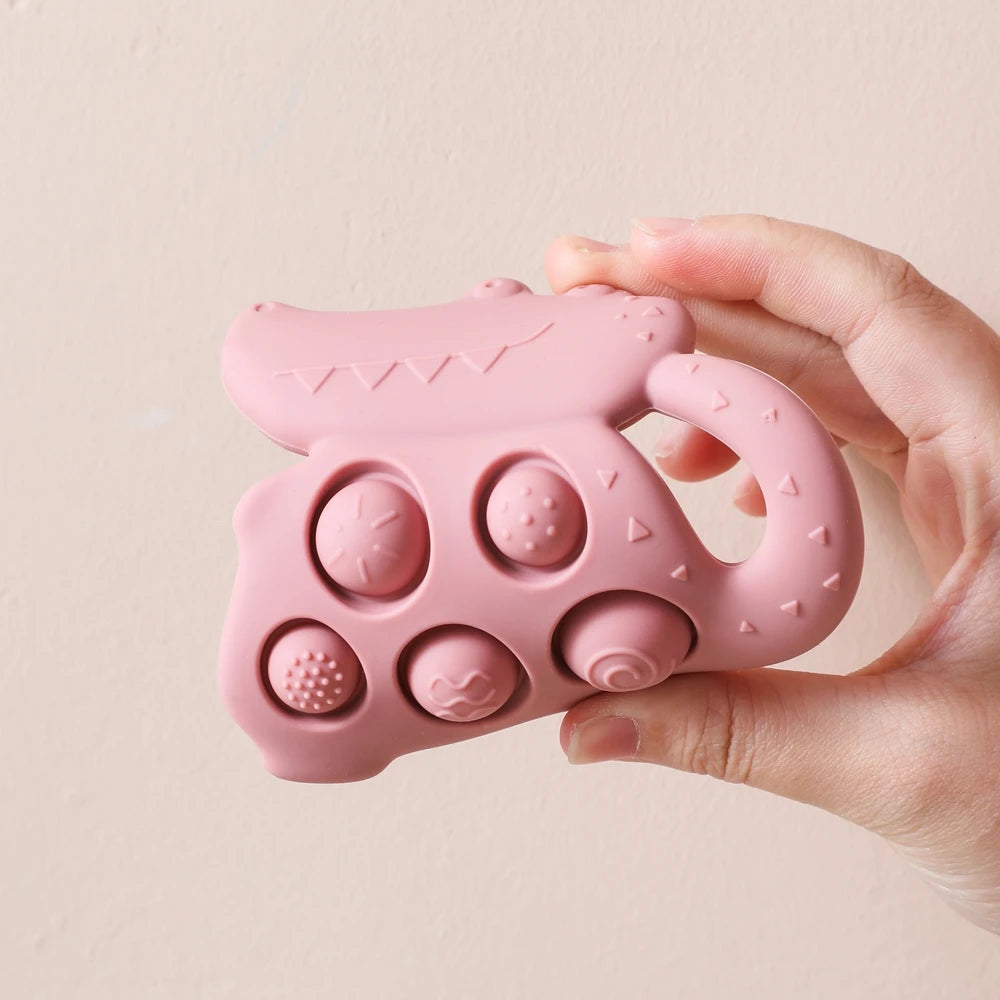 Crocodile Silicone Sensory Toy for Babies – Tactile Fidget & Teether