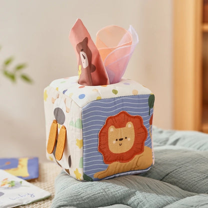 Animal Sensory Activity Box – Plush Baby Learning Cube