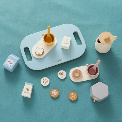 Montessori Wooden Coffee Set with Biscuits – Pretend Play Toy