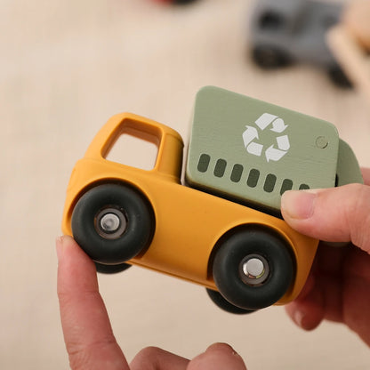 Montessori Toddler Trucks – Silicone Vehicles with Mix & Match Carriages
