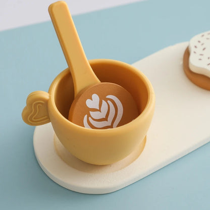 Montessori Wooden Coffee Set with Biscuits – Pretend Play Toy