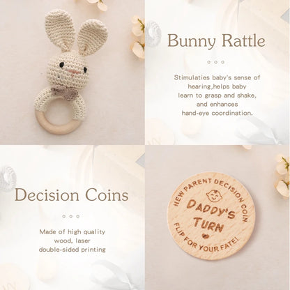 Deluxe Newborn Baby Gift Box – Plush Animal, Swaddle, Rattle & Keepsakes