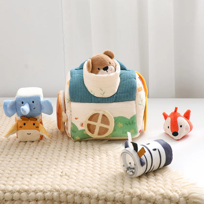 Plush Barn Toy Set with Soft Animals – Montessori Baby Learning Toy