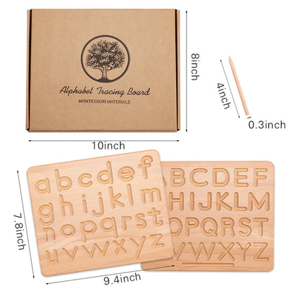 Wooden Alphabet & Number Tracing Boards – Montessori Fine Motor Toy for Kids