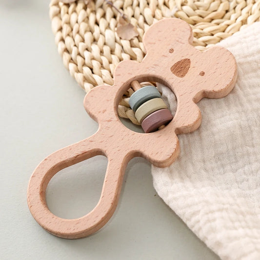 Wooden Montessori Animal Rattle