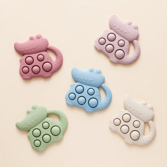 Crocodile Silicone Sensory Toy for Babies – Tactile Fidget & Teether