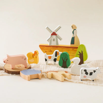 Montessori Farm Animal Stacking Toy – Balancing Game for Toddlers & Kids