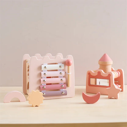 Wooden Montessori Educational Castle - Toddler Fine Motor Learning Toy
