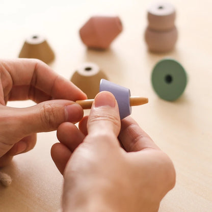 Wooden Animal Lacing Toy for Toddlers - Montessori Fine Motor Skills Activity