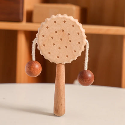 Wooden Biscuit Hand Drum – Montessori Baby Percussion Toy