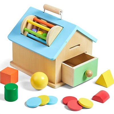 Wooden Montessori Sorting Drum – Colour, Shape & Fine Motor Toddler Learning Toy